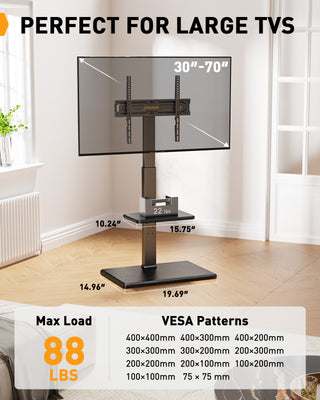 Floor TV Stand with Hidden Wheels For 30